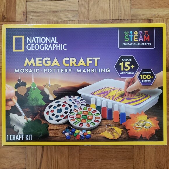 National Geographic Mega Craft Mosaic Pottery Marbling Kit - Picture 1 of 2